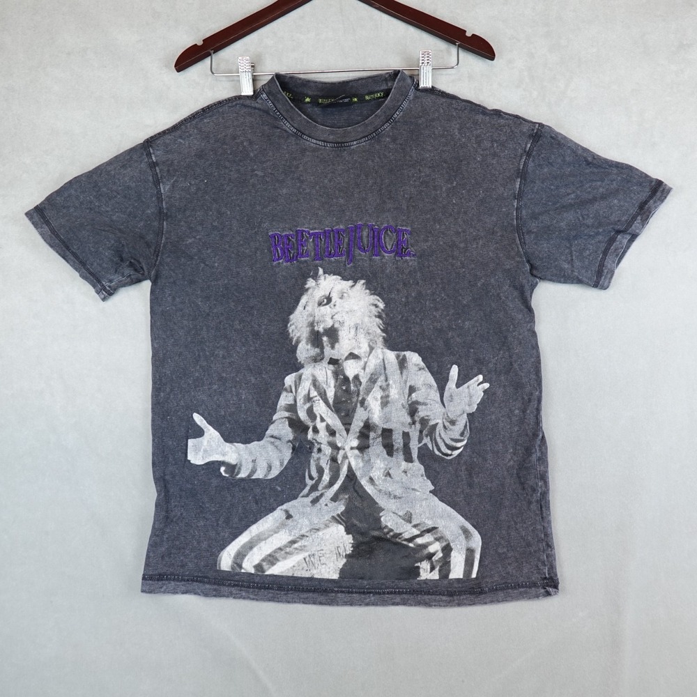 Beetlejuice Shirt Adult XS Black Short Sleeves Faded Crew Neck